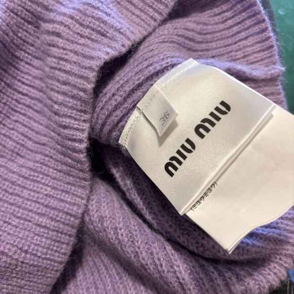 Women’s MIU MIU Crystal Jeweled Stretchy Tank Top Size 36 / XS purple Top AUTH - Picture 6 of 9